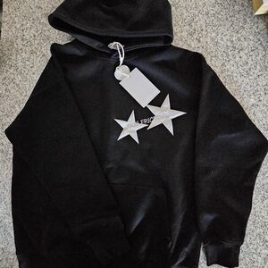 AELFRIC EDEN Black Hoodie with Star Design